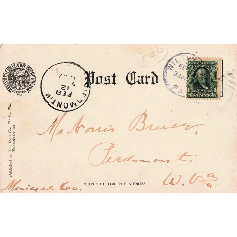 Vintage 1907 Pittsburgh Postcard Mayor Guthrie City Hall Highland Park Zoo PA - Picture 2 of 2